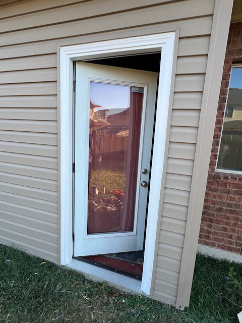 entry door repair trim paint lock adjust threshold maintain