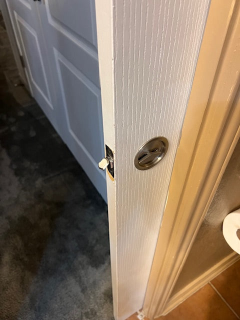 Pocket door lock replaced new.