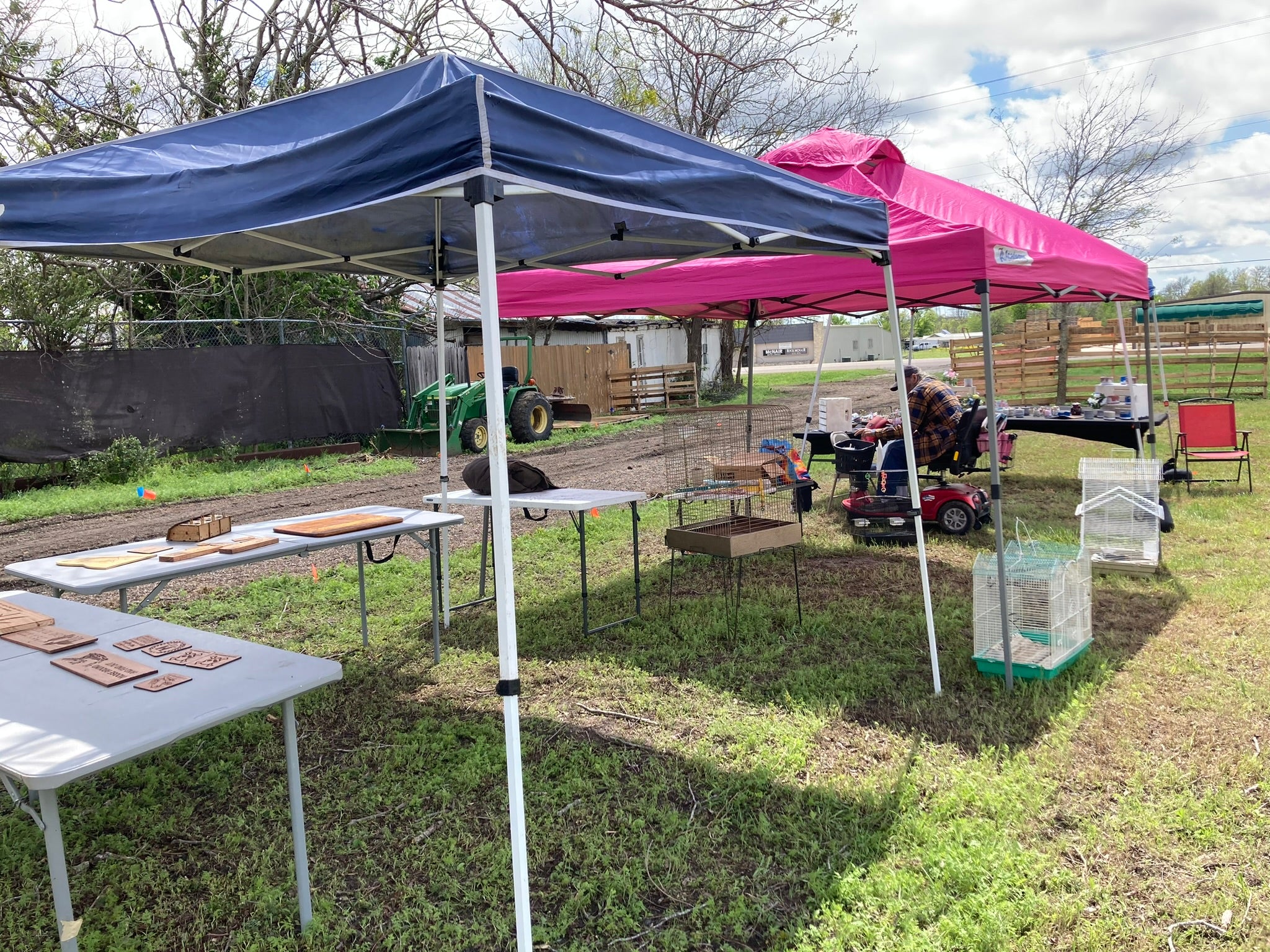 Picture of vendors arriving and setting up their booths at Vend Fair, in Temple, Texas. Pecan Orchard Events main public engaging promotional activity.